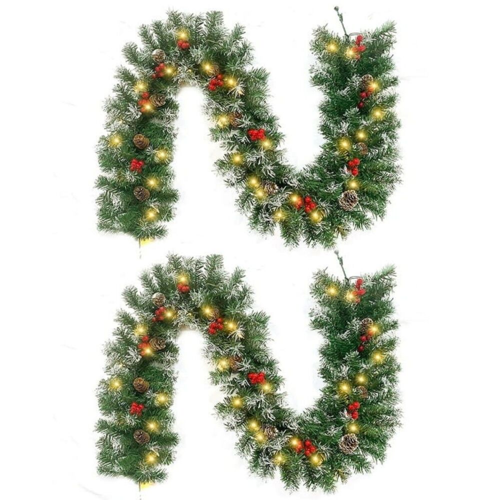 Set of the Pre-Lit Christmas Garlands 6ft NEW